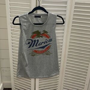 Merica tank- grey.